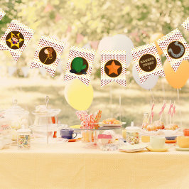 Niedlicher kleiner Western Cowboy mit 1 Geburtstag Wimpelkette