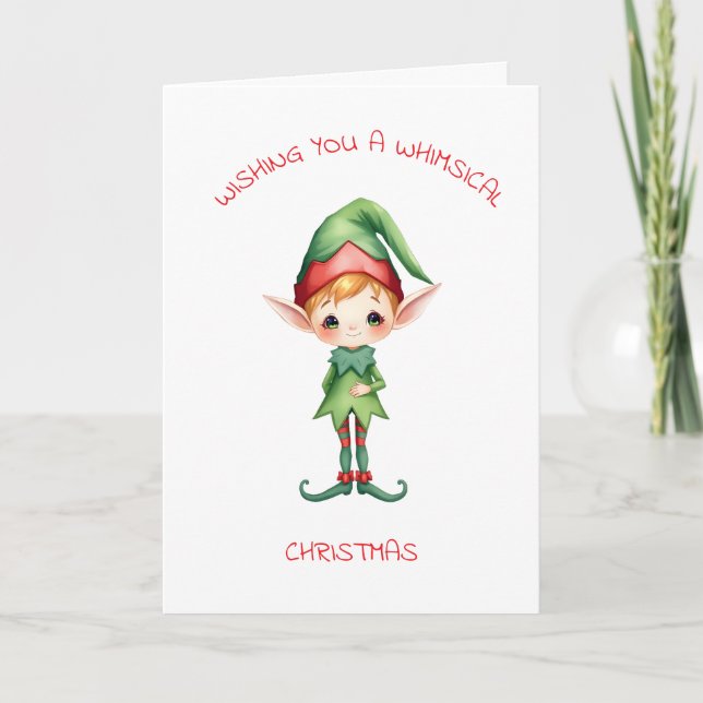 Niedlicher kleiner Whimsical Watercolor Weihnachts Karte (Vorderseite)