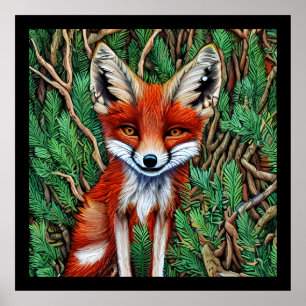 Niedlicher kleiner Wildnisfuchs Poster