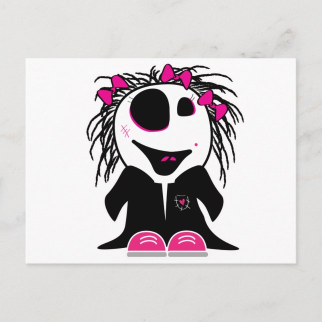 niedlicher kleiner Zombie-Girl Postkarte (Vorderseite)