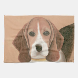 Niedlicher kluger Hund. Pastel Geschirrtuch