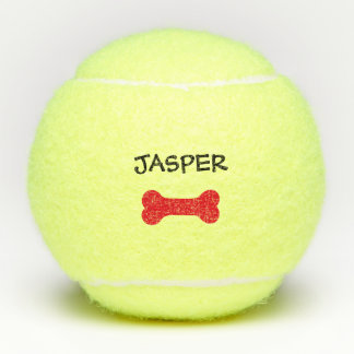 Niedlicher Knochen des Hundes hinzufügen Tennisbälle