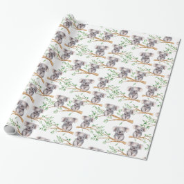Niedlicher Koala-Bär auf Baumzweig Geschenkpapier
