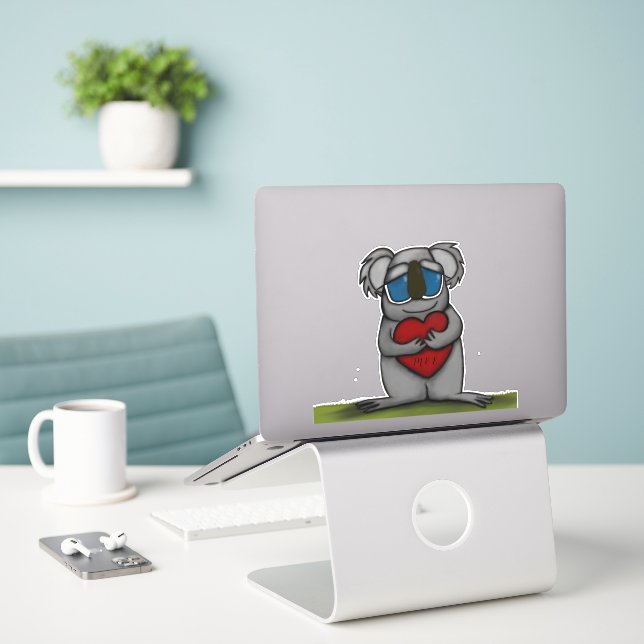 Niedlicher Koala-Bär Aufkleber (Laptop auf Schreibtisch)