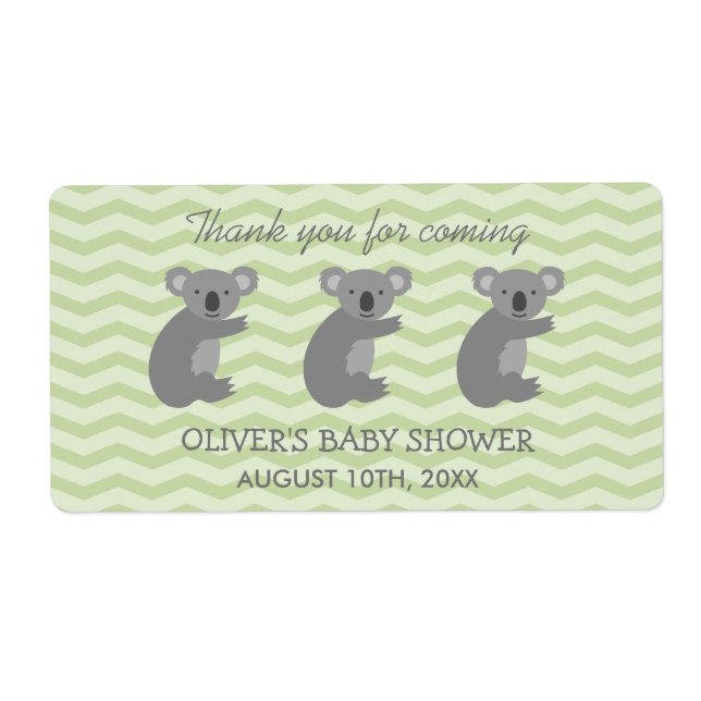 Niedlicher Koala-Bär Babydusche Wasserflaschen-Auf (Vorne)