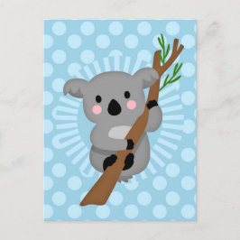 Niedlicher Koala Bär - Blue Polka Dot Postkarte