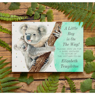 Niedlicher Koala-Bär Es ist eine Aquamarine Kinder Einladung