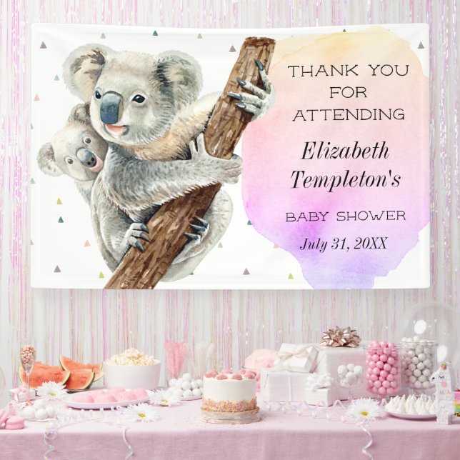 Niedlicher Koala-Bär Es ist eine Girl-Pink-Babydus Banner (Party)