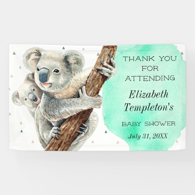 Niedlicher Koala-Bär Es ist eine junge Aquamarine  Banner (Horizontal)