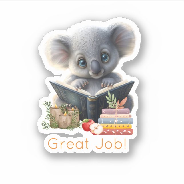 Niedlicher Koala Bär Großer Job Lehrer Custom Cut  Aufkleber (Vorderseite)