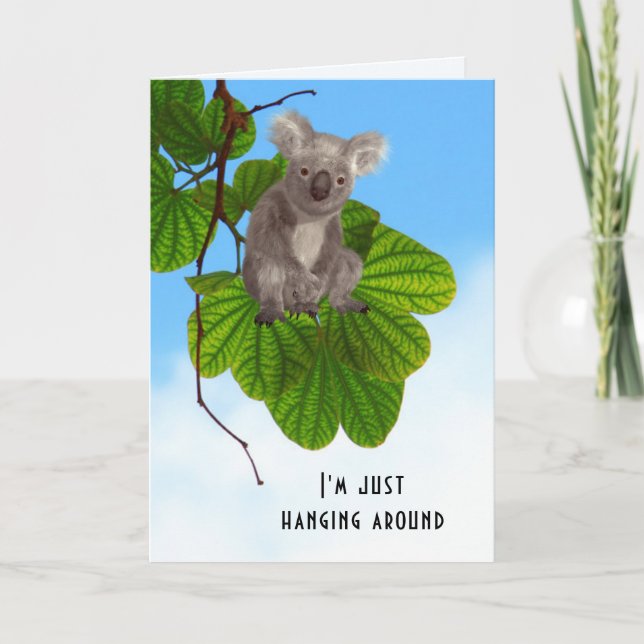 Niedlicher Koala-Bär in Bäumen Personalisiert Verm Karte (Vorderseite)