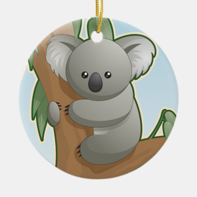 Niedlicher Koala-Bär Keramik Ornament (Vorne)