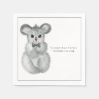 Niedlicher Koala-Bär Name Floral Moderne Babydusch