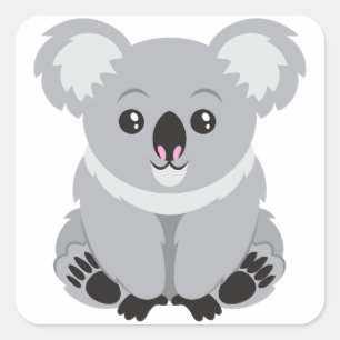 Niedlicher Koala-Bär Quadratischer Aufkleber