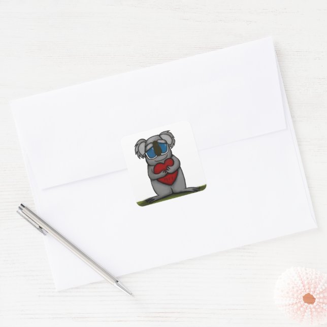 Niedlicher Koala-Bär Quadratischer Aufkleber (Umschlag)