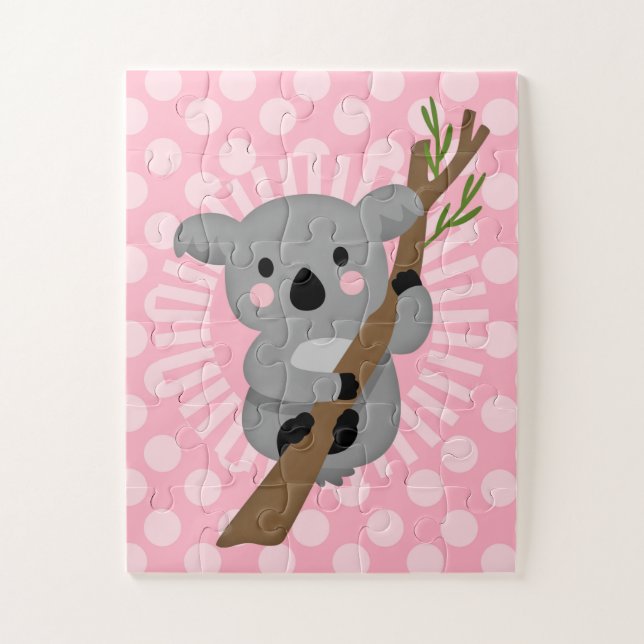 Niedlicher Koala Bär - Rosa Graue Girl (Vertikal)