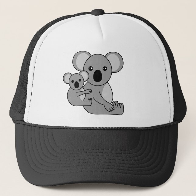 Niedlicher Koala-Bär und Baby Truckerkappe (Vorderseite)