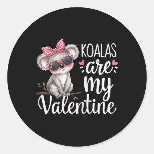 Niedlicher Koala Bär Valentine Design Koalas sind  Runder Aufkleber