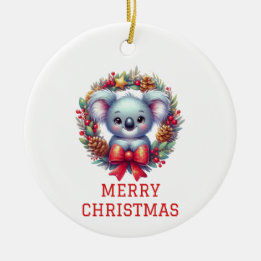 Niedlicher Koala Bär Weihnachten Keramik Ornament