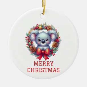 Niedlicher Koala Bär Weihnachten Keramik Ornament