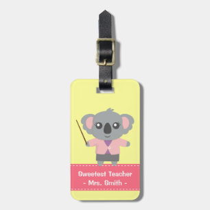 Niedlicher Koala-Bärenlehrerpreis Personalisiert Gepäckanhänger