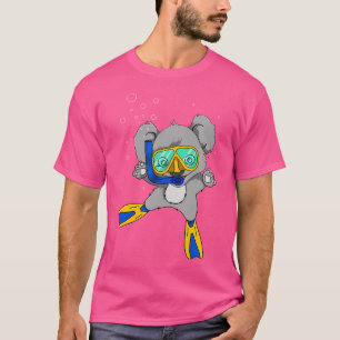 Niedlicher Koala Diving Australien Taucher T-Shirt