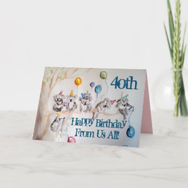 Niedlicher Koala Happy 40. Geburtstag von Uns All  Karte