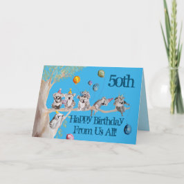 Niedlicher Koala Happy 50. Geburtstag von Uns All  Karte