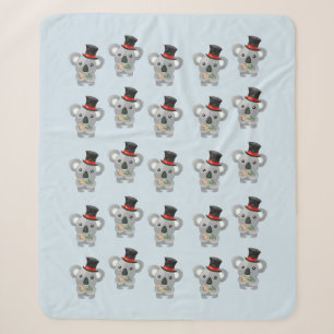 Niedlicher Koala in einem schwarzen Top Hat Sherpadecke