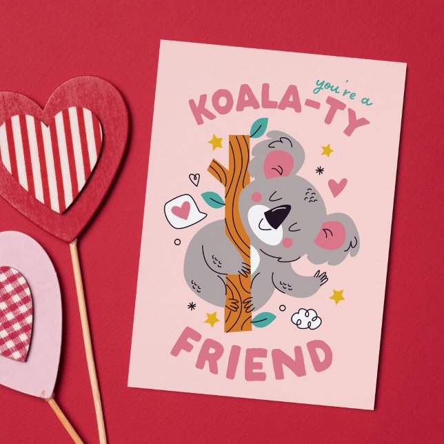 Niedlicher Koala Kid's Classroom Valentinstag Feiertagskarte (cute koala bear kid's classroom Valentine's Day card)