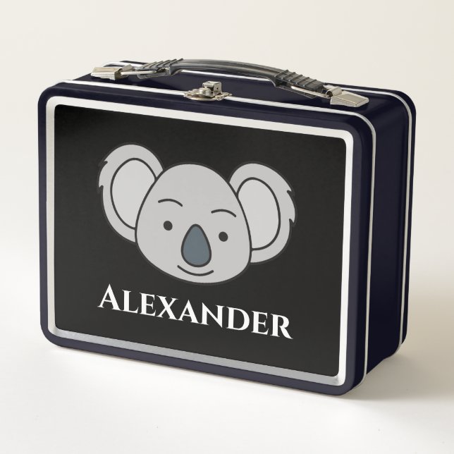 Niedlicher Koala Personalisierter Individuelle Nam Metall Brotdose (Vorderseite)