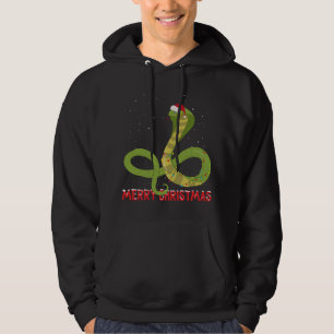 Niedlicher Kobra Weihnachtsbaum Lichter Weihnachte Hoodie