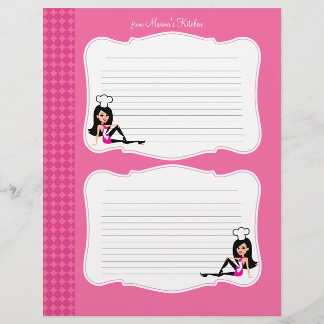 Niedlicher Koch Art-Rezept-Seiten für Binder #1 (Vorderseite)