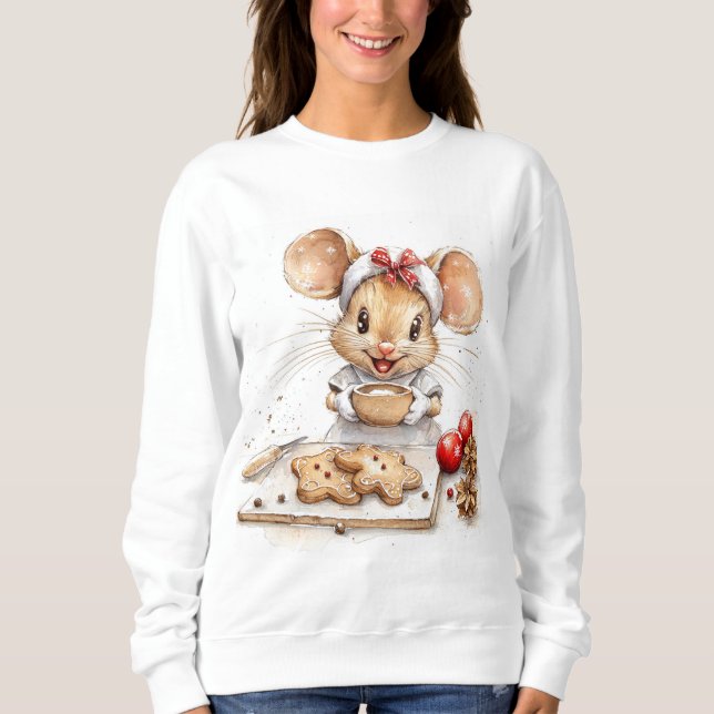 Niedlicher Koch der Weihnachtsmäuse Sweatshirt (Vorderseite)