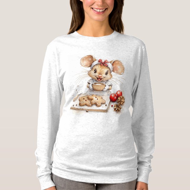 Niedlicher Koch der Weihnachtsmäuse T-Shirt (Vorderseite)