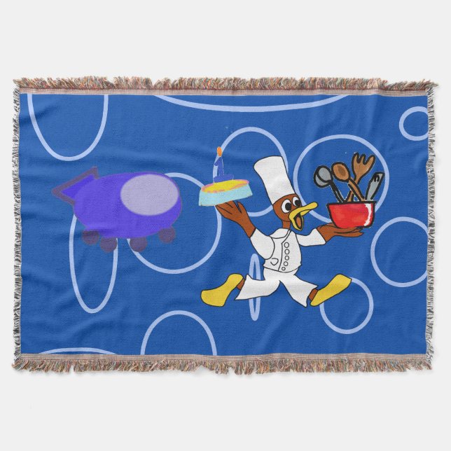 Niedlicher Koch Ducky Kazoo Blue Circles Decke (Vorderseite)