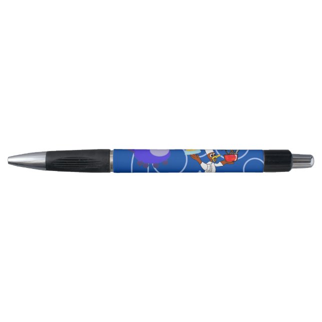 Niedlicher Koch Ducky Kazoo Blue Circles Kugelschreiber (Vorderseite)