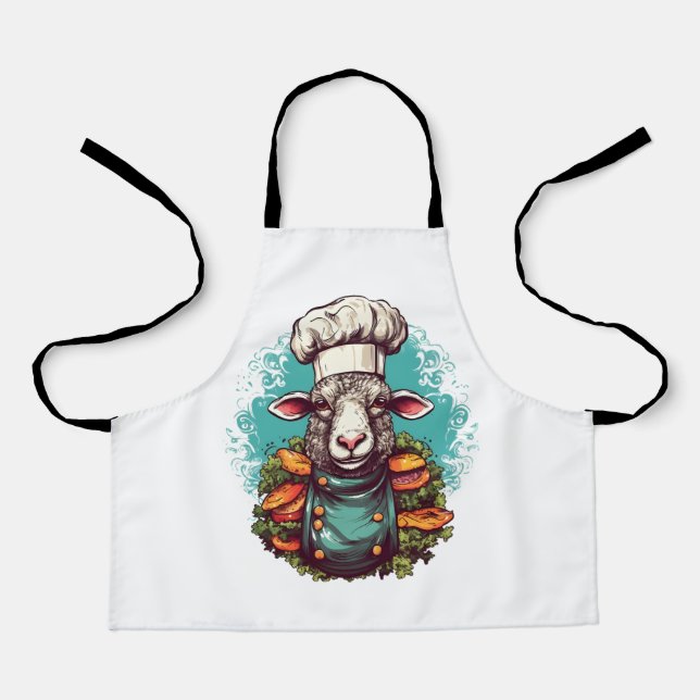 Niedlicher Koch Funny Sheep Adorable Animal Graphi Schürze (Vorderseite)