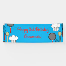 Niedlicher Koch Kochen Kinder 1 Geburtstag Party Banner