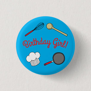Niedlicher Koch Kochen Kinder 1 Geburtstag Party Button