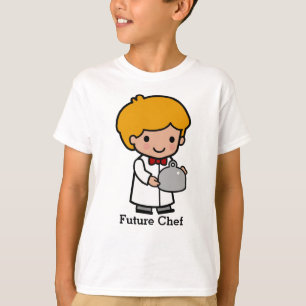 Niedlicher Koch mit Bow-Krawatte und Serviertablet T-Shirt