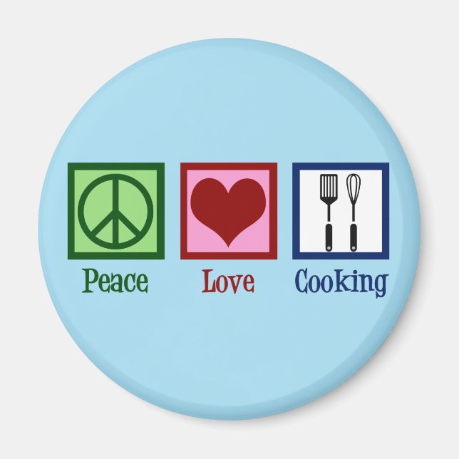 Niedlicher Koch Peace Liebe Kochen Utensitäten Magnet (Vorne)