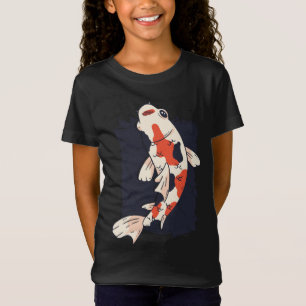 Niedlicher Koi-Fisch mit Rot-Weiß-Schwarz-Farben T-Shirt