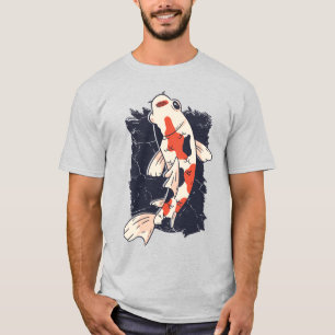 Niedlicher Koi-Fisch mit Rot-Weiß-Schwarz-Farben T-Shirt