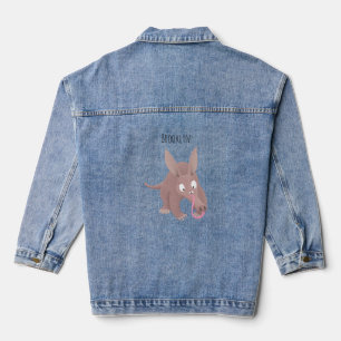 Niedlicher komischer Aardvark-Cartoon Jeansjacke