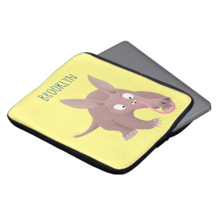 Niedlicher komischer Aardvark-Cartoon Laptopschutzhülle