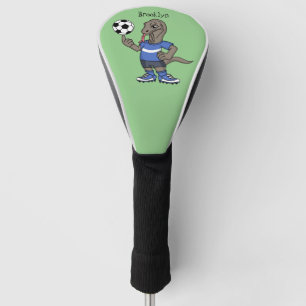 Niedlicher Komodo-Drache beim Fußballspielen Carto Golf Headcover