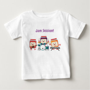 Niedlicher Konfitüre Cartoon Musiker Spaß Baby T-shirt