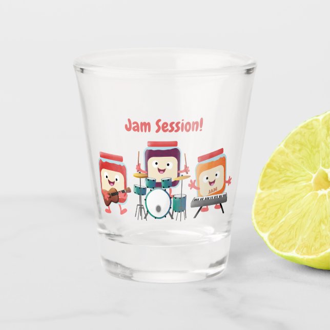 Niedlicher Konfitüre Cartoon Musiker Spaß Schnapsglas (Vorderseite)
