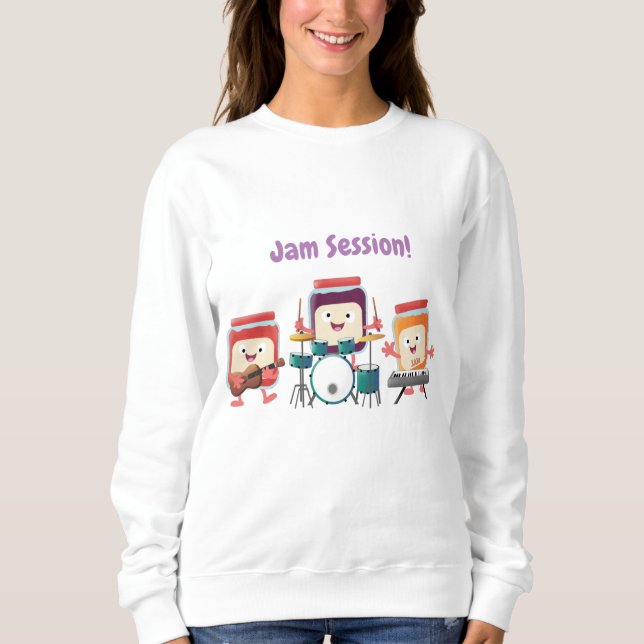 Niedlicher Konfitüre Cartoon Musiker Spaß Sweatshirt (Vorderseite)